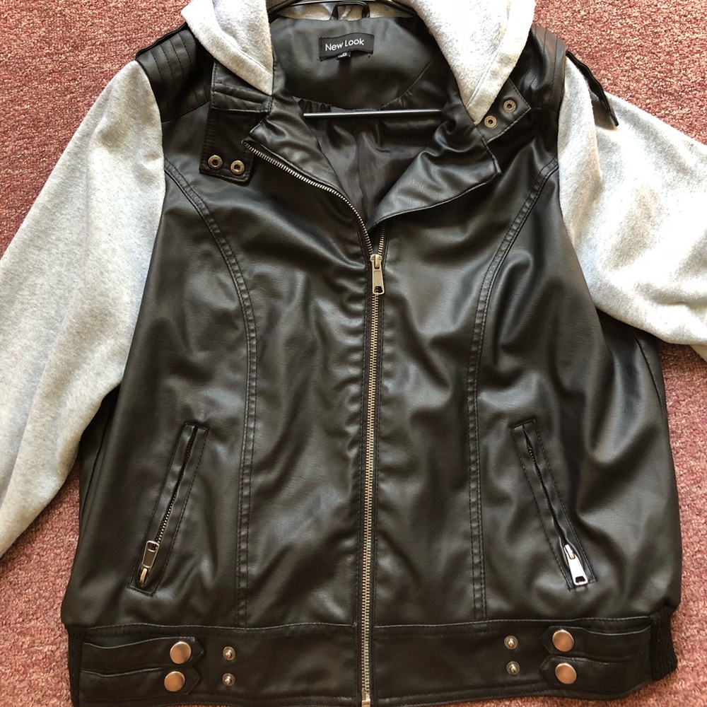 Black & Grey Leather Jacket